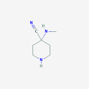 molecular formula C7H13N3 B1426374 4-(甲基氨基)哌啶-4-碳腈 CAS No. 1251212-32-4