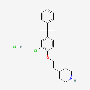 molecular formula C22H29Cl2NO B1426377 2-氯-4-(1-甲基-1-苯乙基)苯基 2-(4-哌啶基)乙醚盐酸盐 CAS No. 1220030-92-1