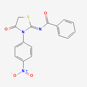 Benzamide, N-[3-(4-nitrophenyl)-4-oxo-2-thiazolidinylidene]-