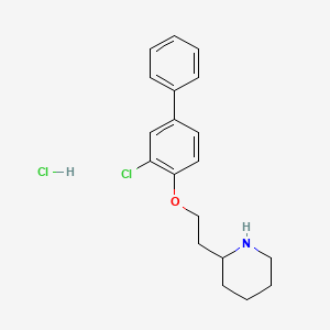 B1426388 2-{2-[(3-Chloro[1,1'-biphenyl]-4-yl)oxy]-ethyl}piperidine hydrochloride CAS No. 1219967-46-0