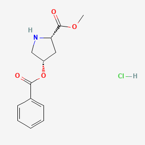 molecular formula C13H16ClNO4 B1426389 甲基 (2S,4S)-4-(苯甲酰氧基)-2-吡咯烷甲酸盐酸盐 CAS No. 1354487-14-1