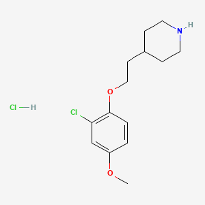 molecular formula C14H21Cl2NO2 B1426391 4-[2-(2-氯-4-甲氧基苯氧基)乙基]哌啶盐酸盐 CAS No. 1219964-07-4