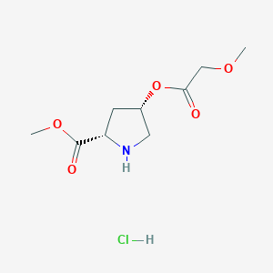 molecular formula C9H16ClNO5 B1426400 Methyl (2S,4S)-4-[(2-methoxyacetyl)oxy]-2-pyrrolidinecarboxylate hydrochloride CAS No. 1354490-36-0