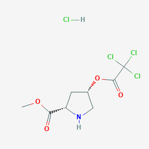 molecular formula C8H11Cl4NO4 B1426401 Methyl (2S,4S)-4-[(2,2,2-trichloroacetyl)oxy]-2-pyrrolidinecarboxylate hydrochloride CAS No. 1354485-00-9