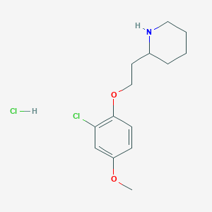 molecular formula C14H21Cl2NO2 B1426403 2-[2-(2-Chloro-4-methoxyphenoxy)ethyl]piperidine hydrochloride CAS No. 1220039-14-4