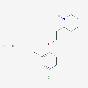 molecular formula C14H21Cl2NO B1426404 2-[2-(4-氯-2-甲基苯氧基)乙基]哌啶盐酸盐 CAS No. 1220016-43-2
