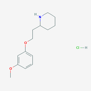 molecular formula C14H22ClNO2 B1426425 盐酸3-甲氧基苯基2-(2-哌啶基)乙基醚 CAS No. 1219949-35-5