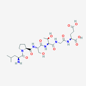 (2S)-2-[[2-[[(2S,3R)-2-[[(2S)-2-[[(2S)-1-[(2S)-2-amino-4-methylpentanoyl]pyrrolidine-2-carbonyl]amino]-3-hydroxypropanoyl]amino]-3-hydroxybutanoyl]amino]acetyl]amino]pentanedioic acid