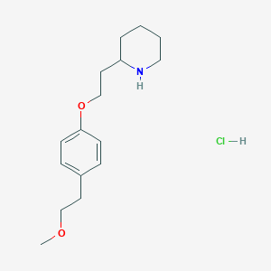 molecular formula C16H26ClNO2 B1426433 2-{2-[4-(2-甲氧基乙基)苯氧基]乙基}哌啶盐酸盐 CAS No. 1220034-11-6