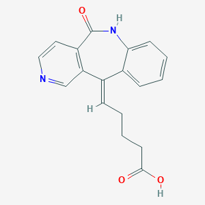 B142644 11-(4-Carboxypentylidene)-5,11-dihydropyrido(4,3-c)(1)benzazepin-5(6H)-one CAS No. 127653-90-1