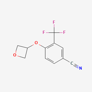 molecular formula C11H8F3NO2 B1426441 4-(氧杂环丁烷-3-氧基)-3-(三氟甲基)苯甲腈 CAS No. 1349718-17-7