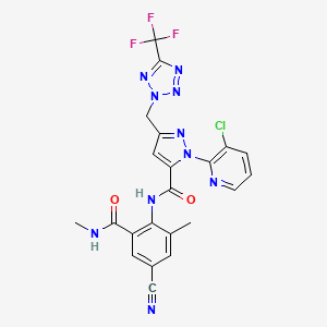 molecular formula C22H16ClF3N10O2 B1426447 四氯苯甲醚 CAS No. 1229654-66-3