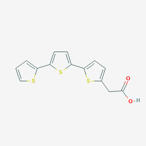 molecular formula C14H10O2S3 B14264655 2-[5-(5-thiophen-2-ylthiophen-2-yl)thiophen-2-yl]acetic acid CAS No. 138024-46-1