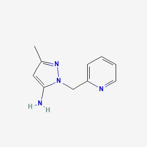 molecular formula C10H12N4 B1426475 3-Methyl-1-(pyridin-2-ylmethyl)-1H-pyrazol-5-amine CAS No. 1224047-98-6