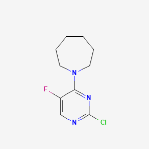 molecular formula C10H13ClFN3 B1426482 1-(2-Chloro-5-fluoropyrimidin-4-yl)azepane CAS No. 1338495-03-6