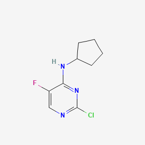 molecular formula C9H11ClFN3 B1426484 2-Chloro-N-cyclopentyl-5-fluoropyrimidin-4-amine CAS No. 1338495-23-0