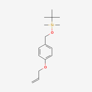 molecular formula C16H26O2Si B14264866 Silane, (1,1-dimethylethyl)dimethyl[[4-(2-propenyloxy)phenyl]methoxy]- CAS No. 137314-06-8