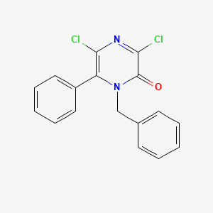 2(1H)-Pyrazinone, 3,5-dichloro-6-phenyl-1-(phenylmethyl)-