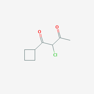 molecular formula C8H11ClO2 B1426489 2-Chloro-1-cyclobutyl-butane-1,3-dione CAS No. 1020732-21-1