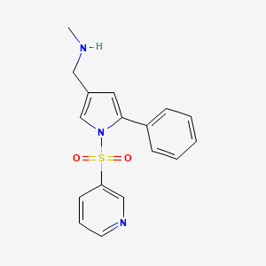 B1426512 N-methyl-1-(5-phenyl-1-pyridin-3-ylsulfonylpyrrol-3-yl)methanamine CAS No. 881732-90-7