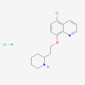 molecular formula C16H20Cl2N2O B1426522 5-氯-8-喹啉基 2-(2-哌啶基)乙基醚盐酸盐 CAS No. 1220031-30-0
