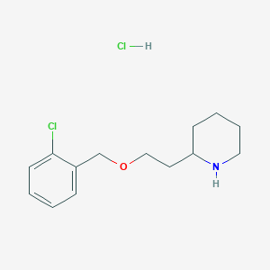 molecular formula C14H21Cl2NO B1426529 2-{2-[(2-氯苄基)氧基]乙基}哌啶盐酸盐 CAS No. 1219980-91-2