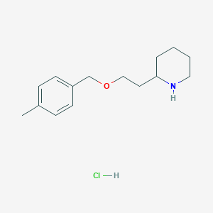 molecular formula C15H24ClNO B1426531 2-{2-[(4-甲基苄基)氧基]乙基}哌啶盐酸盐 CAS No. 1219980-88-7