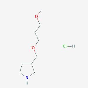 molecular formula C9H20ClNO2 B1426532 3-[(3-Methoxypropoxy)methyl]pyrrolidine hydrochloride CAS No. 1220031-36-6