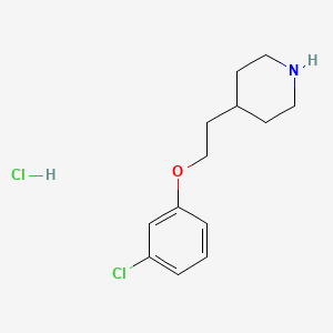 molecular formula C13H19Cl2NO B1426533 4-[2-(3-Chlorophenoxy)ethyl]piperidine hydrochloride CAS No. 1219949-33-3