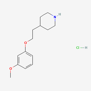 molecular formula C14H22ClNO2 B1426534 盐酸 3-甲氧基苯基 2-(4-哌啶基)乙基醚 CAS No. 1220031-84-4