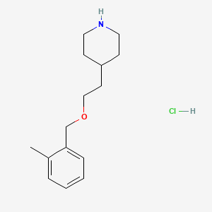 molecular formula C15H24ClNO B1426541 4-{2-[(2-Methylbenzyl)oxy]ethyl}piperidine hydrochloride CAS No. 1220017-72-0