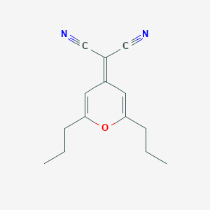 molecular formula C14H16N2O B14265413 (2,6-Dipropyl-4H-pyran-4-ylidene)propanedinitrile CAS No. 184713-09-5