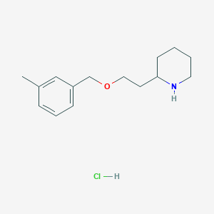 molecular formula C15H24ClNO B1426544 2-{2-[(3-Methylbenzyl)oxy]ethyl}piperidine hydrochloride CAS No. 1220031-51-5