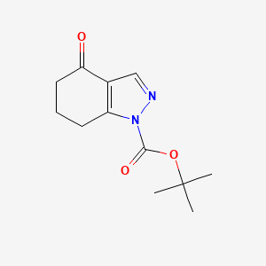 molecular formula C12H16N2O3 B1426547 tert-butyl 4-oxo-4,5,6,7-tetrahydro-1H-indazole-1-carboxylate CAS No. 955406-75-4