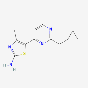 molecular formula C12H14N4S B1426551 5-(2-(环丙基甲基)嘧啶-4-基)-4-甲基噻唑-2-胺 CAS No. 1163707-18-3