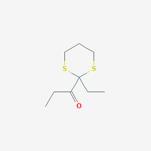 molecular formula C9H16OS2 B14265516 1-Propanone, 1-(2-ethyl-1,3-dithian-2-yl)- CAS No. 131309-63-2