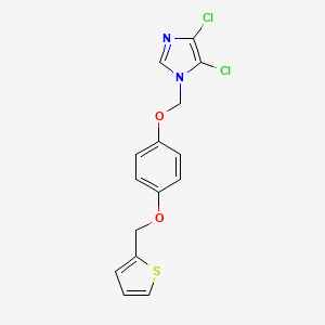 molecular formula C15H12Cl2N2O2S B14265803 4,5-Dichloro-1-({4-[(thiophen-2-yl)methoxy]phenoxy}methyl)-1H-imidazole CAS No. 138300-45-5