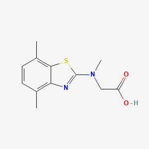 molecular formula C12H14N2O2S B1426595 N-(4,7-二甲基-1,3-苯并噻唑-2-基)-N-甲基甘氨酸 CAS No. 1351620-60-4