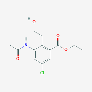 Ethyl 3-acetamido-5-chloro-2-(2-hydroxyethyl)benzoate