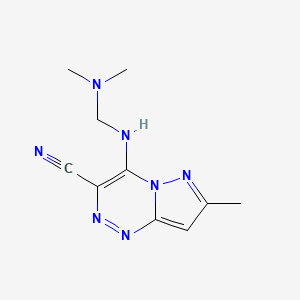 molecular formula C10H13N7 B1426611 4-{[(Dimethylamino)methyl]amino}-7-methylpyrazolo[5,1-c][1,2,4]triazine-3-carbonitrile CAS No. 1306738-66-8