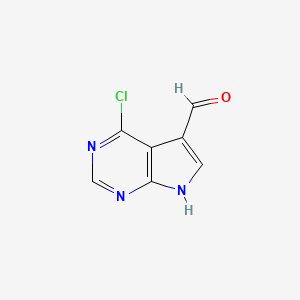 molecular formula C7H4ClN3O B1426614 4-クロロ-7H-ピロロ[2,3-d]ピリミジン-5-カルバルデヒド CAS No. 908287-21-8