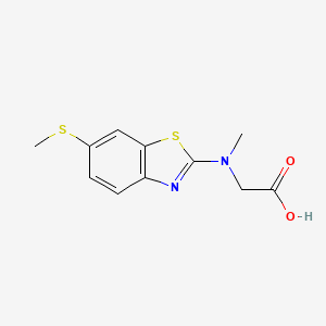 molecular formula C11H12N2O2S2 B1426625 N-methyl-N-[6-(methylthio)-1,3-benzothiazol-2-yl]glycine CAS No. 1352999-55-3