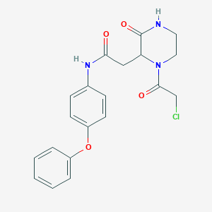 molecular formula C20H20ClN3O4 B1426631 2-[1-(chloroacetyl)-3-oxopiperazin-2-yl]-N-(4-phenoxyphenyl)acetamide CAS No. 1306738-30-6