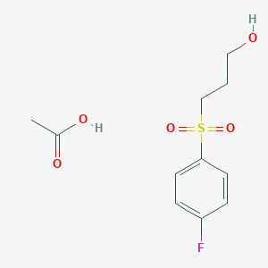 molecular formula C11H15FO5S B14266513 Acetic acid;3-(4-fluorophenyl)sulfonylpropan-1-ol CAS No. 184829-68-3