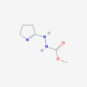 molecular formula C6H11N3O2 B1426656 甲基(2E)-2-吡咯烷-2-亚氨基肼甲酸酯 CAS No. 1306753-54-7