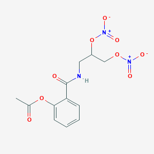 molecular formula C12H13N3O9 B14266632 2-{[2,3-Bis(nitrooxy)propyl]carbamoyl}phenyl acetate CAS No. 184644-94-8