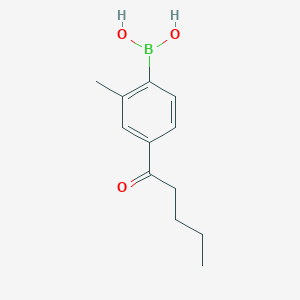 molecular formula C12H17BO3 B1426664 2-甲基-4-戊酰苯硼酸 CAS No. 1793003-61-8
