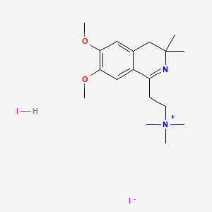 molecular formula C18H30I2N2O2 B14266649 Trimethyl-(2-(3,3-dimethyl-6,7-dimethoxy-3,4-dihydroisoquinolin-1-on))ethylammonium diiodide CAS No. 132680-99-0