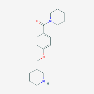 molecular formula C18H26N2O2 B1426670 1-[4-(Piperidin-3-ylmethoxy)benzoyl]piperidine hydrochloride CAS No. 1306739-61-6