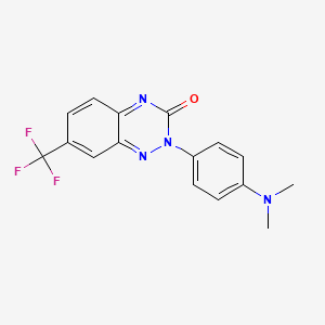 molecular formula C16H13F3N4O B1426671 2-[4-(Dimethylamino)phenyl]-7-(trifluoromethyl)-1,2,4-benzotriazin-3(2H)-one CAS No. 1338494-76-0